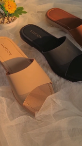 Luccy F06 Sandal Flat Slop Wanita Simpel Jumbo Size 41 42 43 44