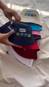 Bucket Hat Tali Anak WHOO!! Bucket Anak DTF WHOO Laki Perempuan Usia 2-10 Tahun