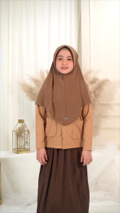 Jilbab Instan Anak Sekolah SD Hijab Bergo Hamidah Jersey Premium 6-12 Tahun