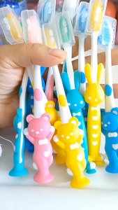 4PCS Baby Brush Kids Soft Silicone Toothbrush Children Care Tooth Brush Tool Berus Gigi