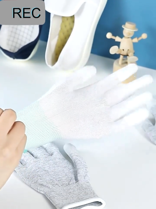12คู่ ยกแพ็ค ถุงมือ PU เคลือบเต็มฝ่ามือ ถุงมือทำสวน Size S M L ถุงมือไนล่อนถุงมือผ้า ”ถุงมือผ้าไนล่อน(109บ./12 คู่).