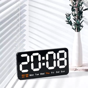 Electronic Wall Clock Wall-mounted Multi-functional Digital LED Clocks DST Home Voice Control Display Table Clock