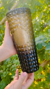 Ly SB Mermaid Black 710ml bình nước nhựa 2 lớp_kèm ống hút