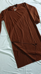 BELLA LONG TUNIK KNIT HORNET LOOSE HIGHWAIST BELAH SAMPING LENGAN PANJANG