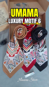 UMAMA LUXURY PRINTING SCARF MOTIF 6 / JILBAB SEGIEMPAT MOTIF DAILY WEAR - UMAMA SQUARE HIJAB WANITA SEGIEMPAT COTTON MOTIF