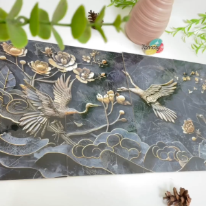 TENNESY Hiasan Dinding Bunga 1 Set Black Modern Piony Flowers 75x30CM Wall Decor Dekorasi Ruang Tamu