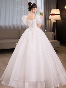 Gaun Pernikahan Lace Up Plus Size untuk Pengantin Baru