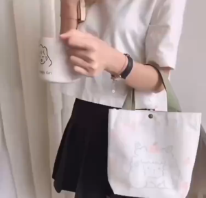Perfect Life Ins Mini Canvas Bag Shoulder Bag Cute Exquisite Handbag