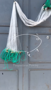 Jaring Ikan Siap Pakai 3 Lapis Tinggi 15m Panjang 10m Pemberat Lanting Tanah