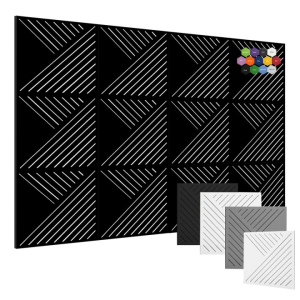 แผ่นฉนวนกันเสียง 12 ชิ้น รูปแผ่นกันเสียง 30x30 มม ผนัง พลาสติกและเสียงรบกวนสำหรับกริ่งหน้า บ้าน/เซลล์/ห้องเล่นเกม