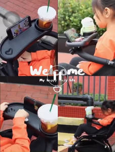 🔥PENANG STOCK🔥Stroller Food Tray with Cup Holdery Phone Holder Child Stroller Accessories Baby Stroller Snack Table