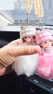 Car Crystal Pendant Monchichi Gantungan Depan Hiasan Pajangan Spion Kaca Tengah Mobil