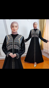 Galeri Abaya Busui Gamis Turki Motif Terbaru 2024 Bordir Wanita Arab Hitam Model Mewah Elegan