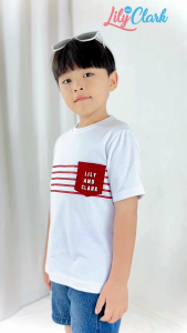 Lily And Clark Kaos Anak Laki-Laki Warna Putih List KLC90