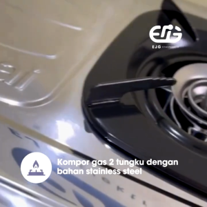 Kompor Gas Rinnai RI-522A Stainless 2 Tungku Asli + Setting Api Lilin