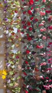 Artificial Silk Rose Flower Vine With Green Leaves Home Wedding Party Decor Fake Flower Fake Fose