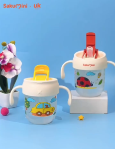 SAKUMINI 3in1 Duckbill Training Cup Straw | Gelas Minum Sedotan Anak Anti Tersedak 300ml