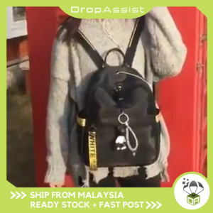 DROPASSIST 1688 School Nylon Backpack Women Ladies Fashion Simple  Bag Wanita Beg Sekolah Murah Galas Tangan Bahu Hitam