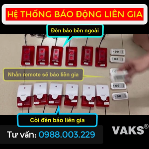 Hệ thống báo động PCCC tổ liên gia 5 nhà - Mô hình A01 - Có đèn định vị nhà nào ấn nút báo động