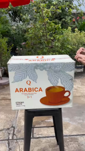 Cà phê sữa trần quang arabica hòa tan 3 in 1 uống liền thùng 12kg x 10 bịch 1.2kg x 60 ống 20g KOPE