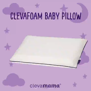 CLEVAMAMA ClevaFoam® Infant Baby Toddler Pillow - Memory Foam with White Cover - Supports Rapid Growth and Protects Against Plagiocephaly