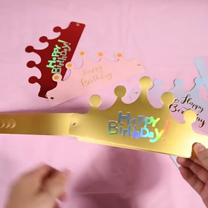 FR-C790 Topi Anak Ulang Tahun Kertas Bentuk Mahkota / Crown Happy Birthday Party Hat Topi Kertas HBD Dekorasi Pesta