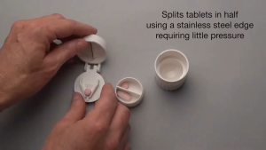 🇸🇬 4-in-1 Pill Cutter With Grinder Storage With Drink Cup  For Medicine Tablet Pet Crusher Splitter Divider Pounder Portable Container Box Cut Grind Crush Mini Small Travel Splitting Grinding Crushing Cutting Big Large Medication Holder Organizer Case