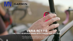 Garmin Varia RCT715 rearview radar with camera and tail light continuously records your ride