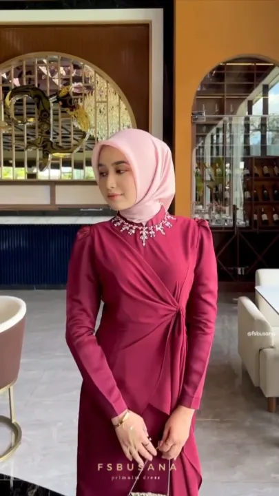 Free Hijab Dress Gevira Kurung MelayuDress Pesta