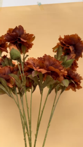 Hoa Mẫu Đơn Màu Nâu Tây Bông To 15cm 2 Bông 1 Nụ/Cành Dài 75cm Cam Kết Giống Thật - Hoa Lụa Trang Trí Nhà Cửa Văn Phòng