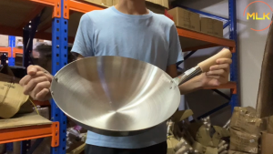 MLK Stainless Steel Wood Handle Wok Kuali Keluli Tahan Karat Pemegang Kayu Cookware Qualiti Baik
