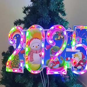 LED Christmas tree heart type pentagram sunflower plug battery flash Christmas room decoration wedding home