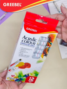 GREEBEL AKRILIK ACRYLIC PAINTING 10 ML utk anak sekolah melukis art& proffesional tdk beracun cerah