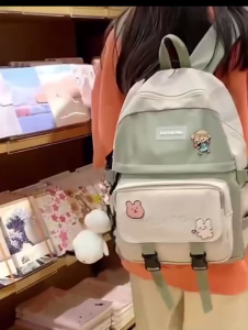 KNUCKLE - Tas Ransel sekolah Wanita Lucu Milk Tea