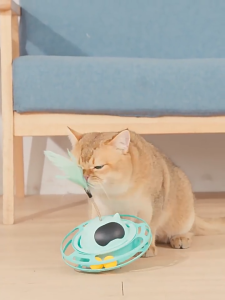Cat toy fun cat puzzle toy cat UFO tumbler turntable self high with feathers