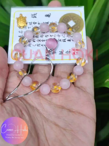 Cuan Hoki Gelang Aura Positif Batu Alam natural Quart Rose Energy Love Attrack Jodoh keharmonian Hoki Bisa Cod