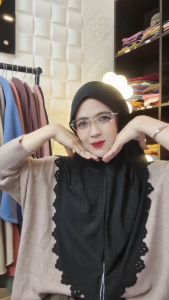 Olive L Hijab Instan Bergo Laser / Kerudung Bergo Jersey Korea High Quality Pet Soft Anti Tembem ZAIN Collection