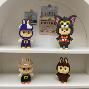 MEKANSM LABUBU Nano Balok Mainan Balok Boneka Blok Bangunan Elf Hadiah Blok Bangunan Kucing Tom