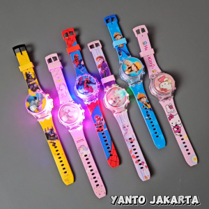 Jam tangan anak cewek spinner musik unicorn