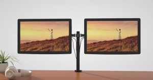 Monitor Stand Dual Arm VESA 17 - 32 Inch Full Motion Swivel 2-15KG Capacity Desktop Mount Bracket