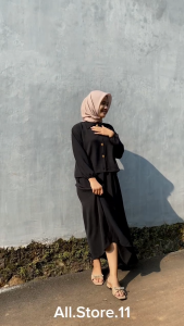 ONE SET MUSLIM SETELAN CROP ROK SKIRT VIRAL KEKINIAN BUSUI