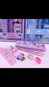 Kotak Pensil Set Sanrio Tempat Pensil set Anak Alat Tulis Kuromi Cinnamoroll My Melody souvernir