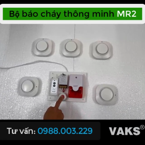 Hệ thống báo cháy thông minh cho nhà trọ khách sạn chung cư mini - MR2- tích hợp 2 đầu báo khói