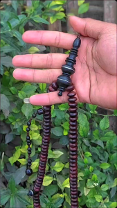 Tasbih Galih Asem Kayu Kelor Butiran 10mm Isi 100 Cantik Motif Muslim