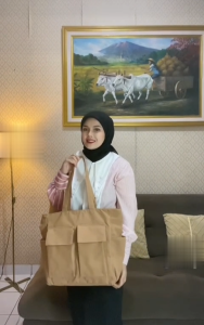 [Toko Salam17] Tote Bag Kanvas Kuliah Kerja Wanita Andin