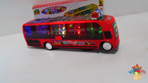 Mainan Mobil Bus Telolet Basuri Ada Musik & Lampu Warna Warni / Bis Polisi 3D Bump n Go