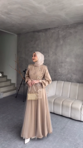 BEST SELLER Amora Dress Brukat Premium Gamis Kondangan Wanita Terbaru Dress Muslim Pesta Bridesmaid