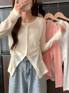 Newlan ZZ095: Kemeja Sifon Wanita Musim Panas Gaya Perancis