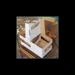 Pemegang Cangkir Kopi untuk 2 Cup Die Cut Tray Cup Holder Isi 10pcs DTR-06