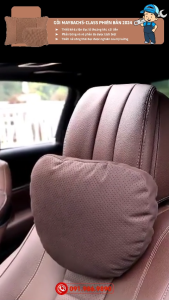 Combo Gối da lộn đục lỗ thoáng khí tựa đầu kê cổ tựa lưng Ô tô cao cấp phong cách mercedes maybach S-Class 2024